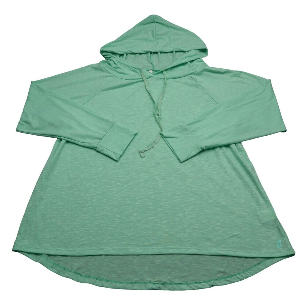 Activ Shirt Womens XL Green Teal Pullover Hoodie Jacket Activewear Workout